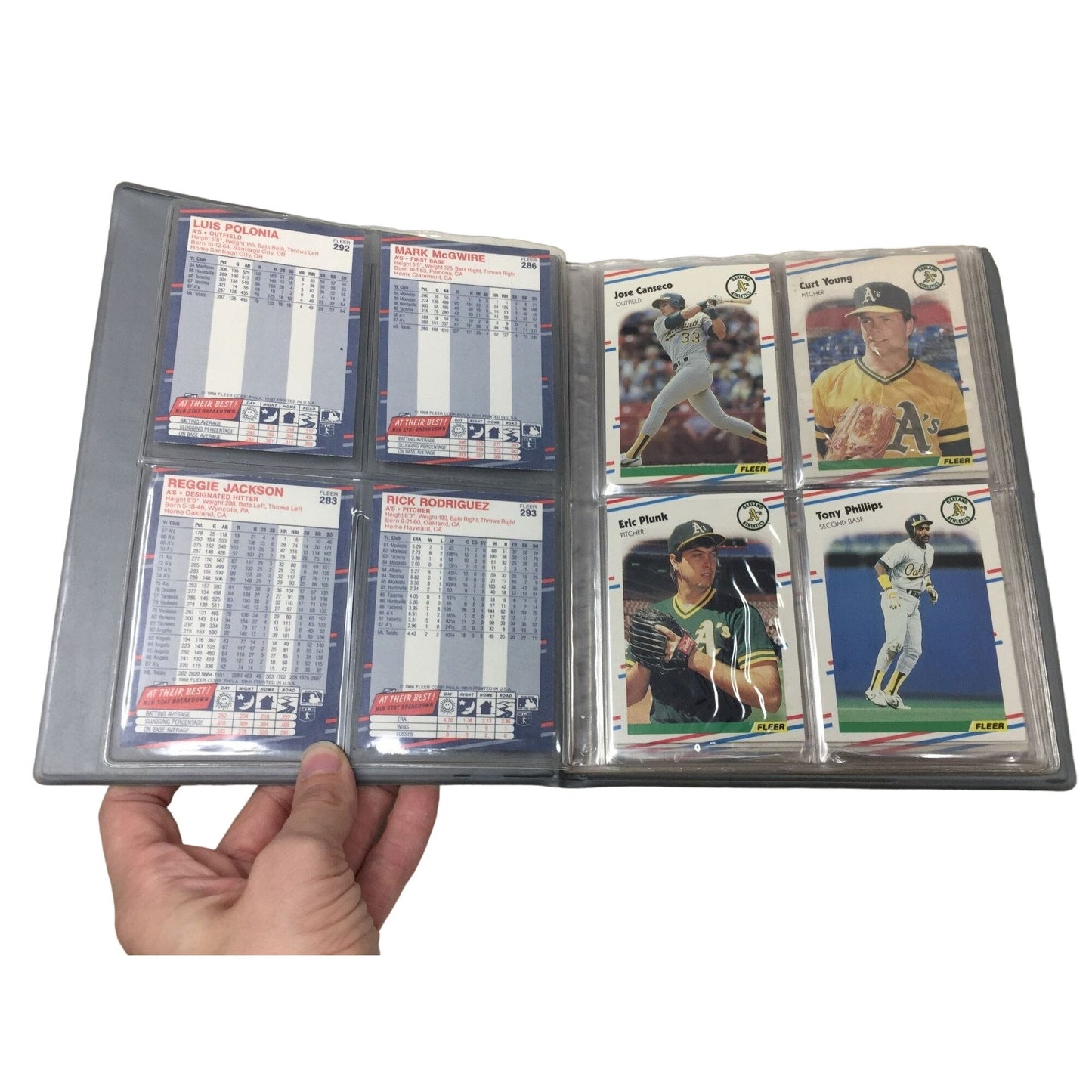 Vintage 88' Baseball Card Team Set Book w/ Baseball Cards- Mark Mcgwire, Rick Rodriguez, Etc...