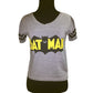 Batman T Shirt - Gray with sleeve stripes - Womens size XS