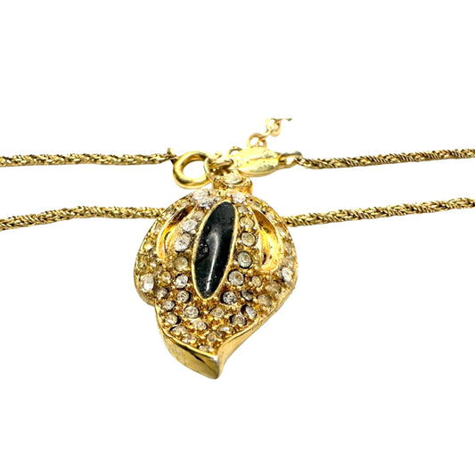 Christian Dior Germany Vintage Gold-Plated Leaf Necklace