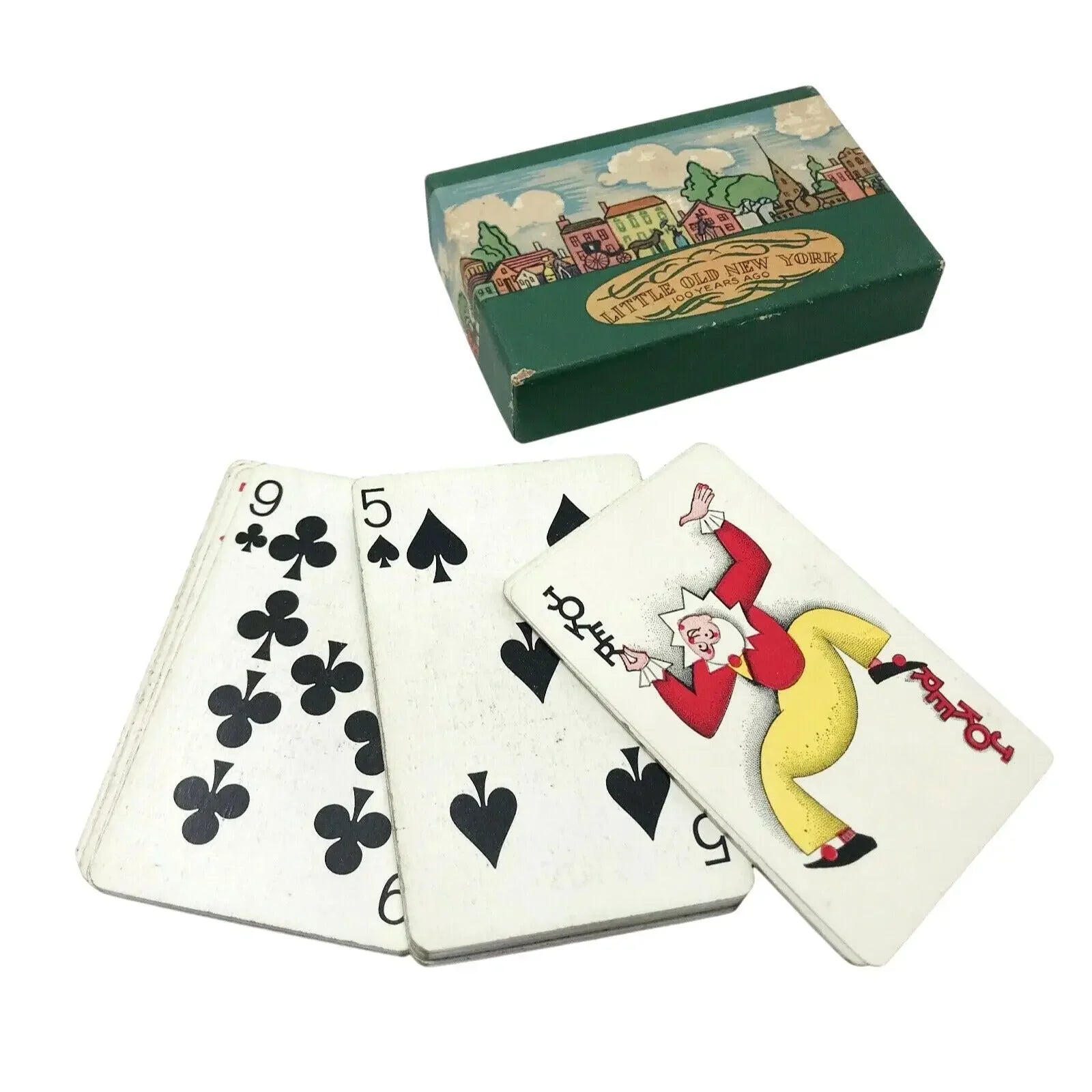 LITTLE OLD NEW YORK (Broadway) Vtg Playing Cards w Case Fan-C Pack Fan-C Pack Co.
