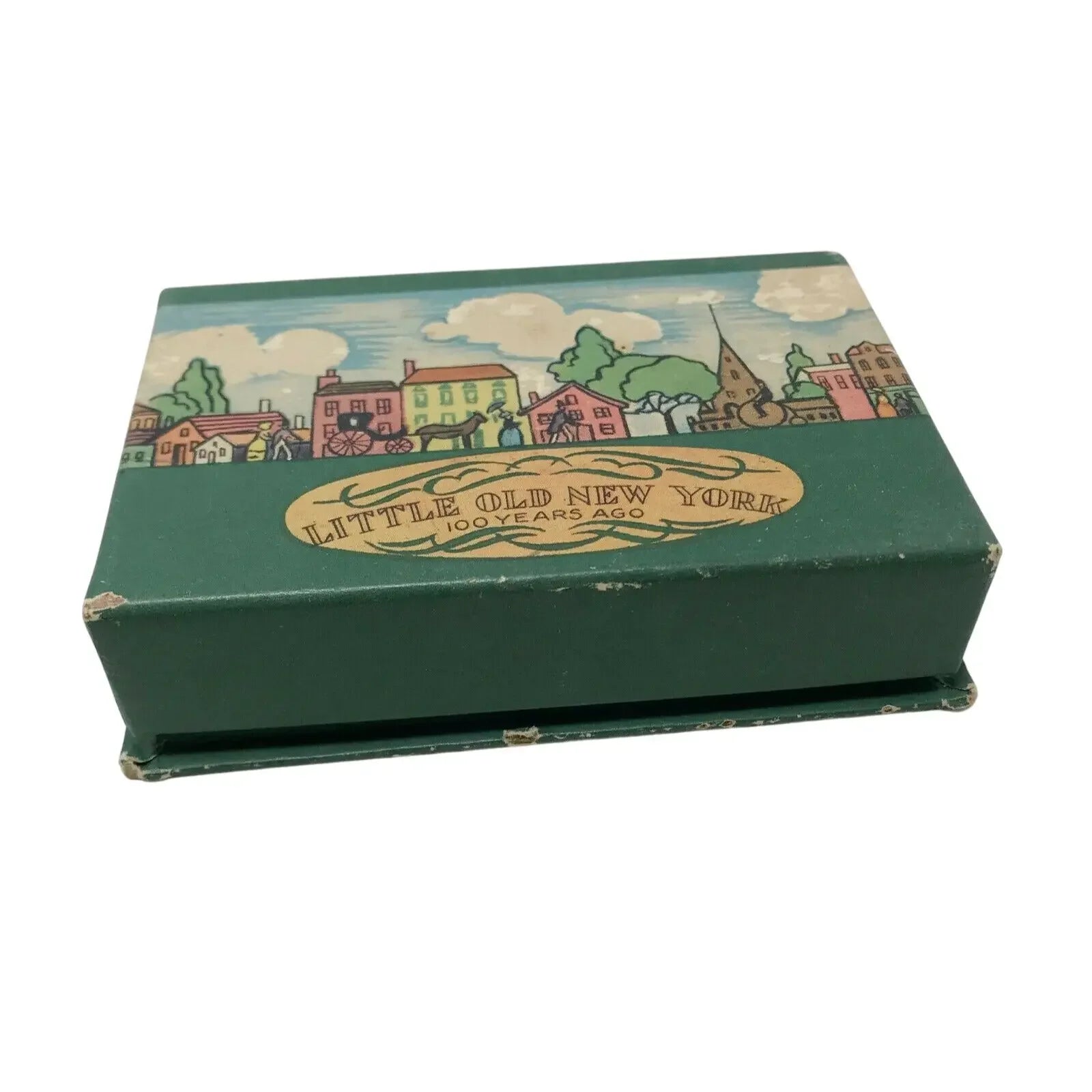 LITTLE OLD NEW YORK (Broadway) Vtg Playing Cards w Case Fan-C Pack Fan-C Pack Co.