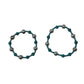Two Blue and Silver Beaded Bracelets