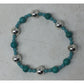 Two Blue and Silver Beaded Bracelets