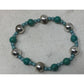 Two Blue and Silver Beaded Bracelets