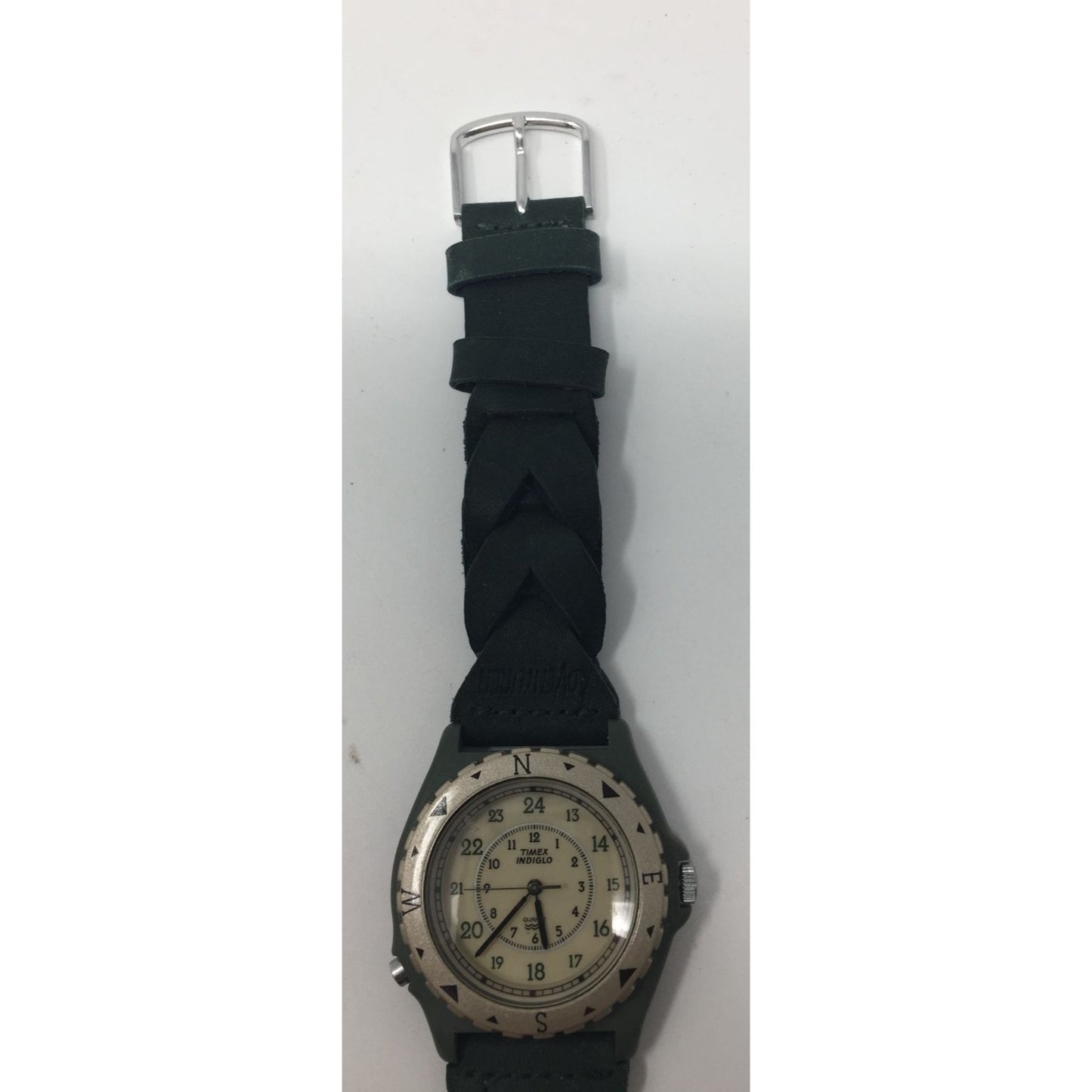 Timex Indiglo Adventurer Green Leather Watch- Untested