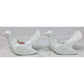 Two White Ceramic Bird Candle Holders