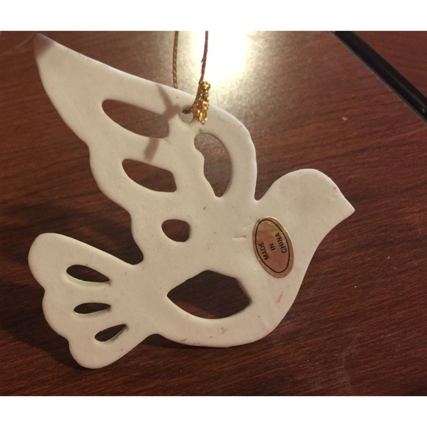 Vintage White Dove Bird Christmas Tree Ornament