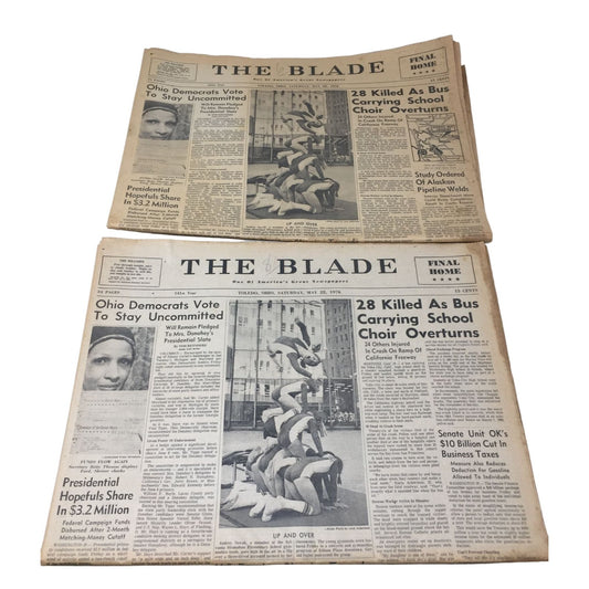 Vintage Collectibles The Blade Newspapers (2) Sat. May 22, 1976 (in plastic bags)