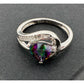 Trillion Cut Mystic Topaz Ring Size 7 - Sterling