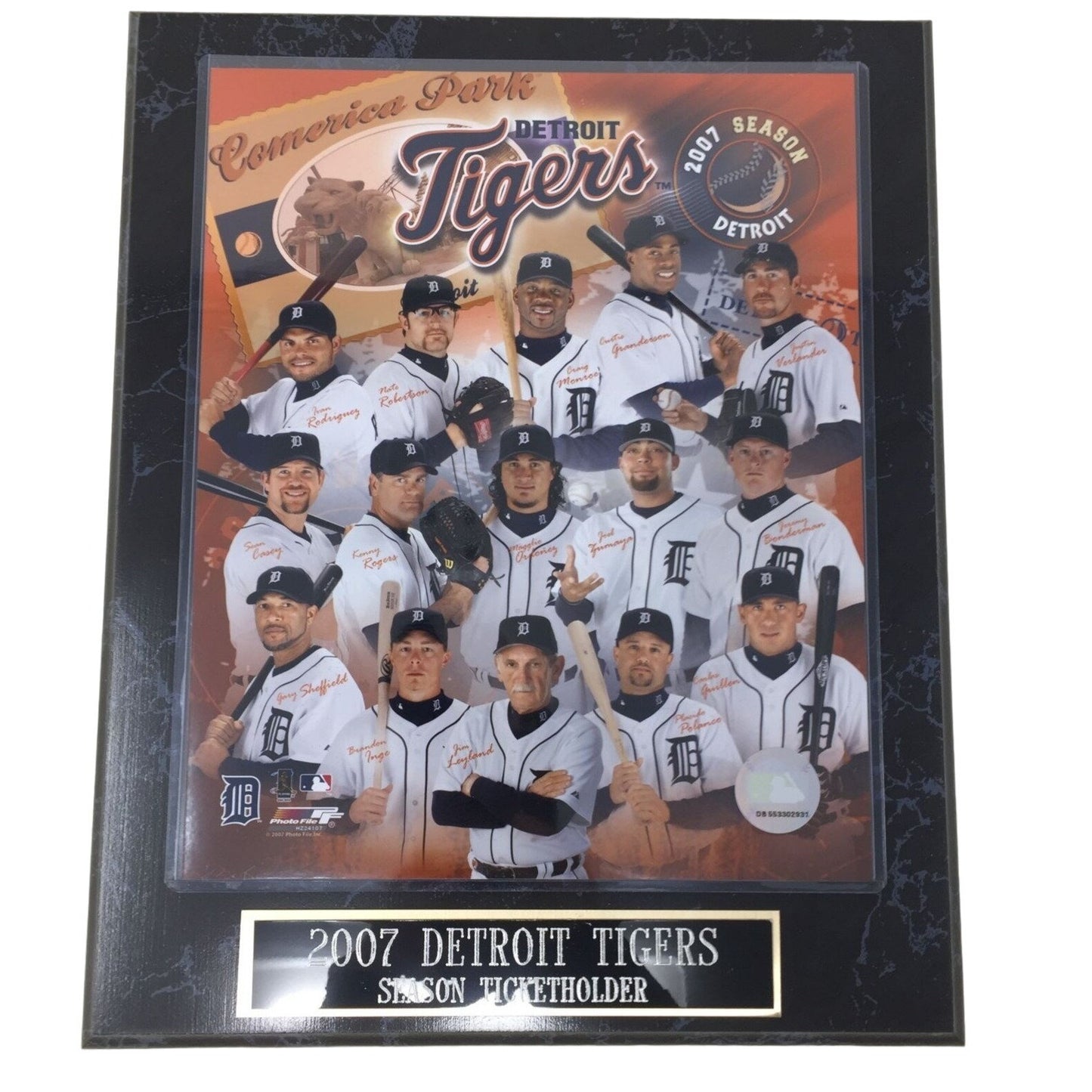 Official MLB 2007 Season Detroit Tigers Season Ticketholder Photo Plaque In Box