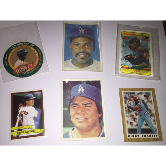 Vintage Collectible Baseball Cards & Sticker- Ken Griffey JR, Benito Santiago, etc