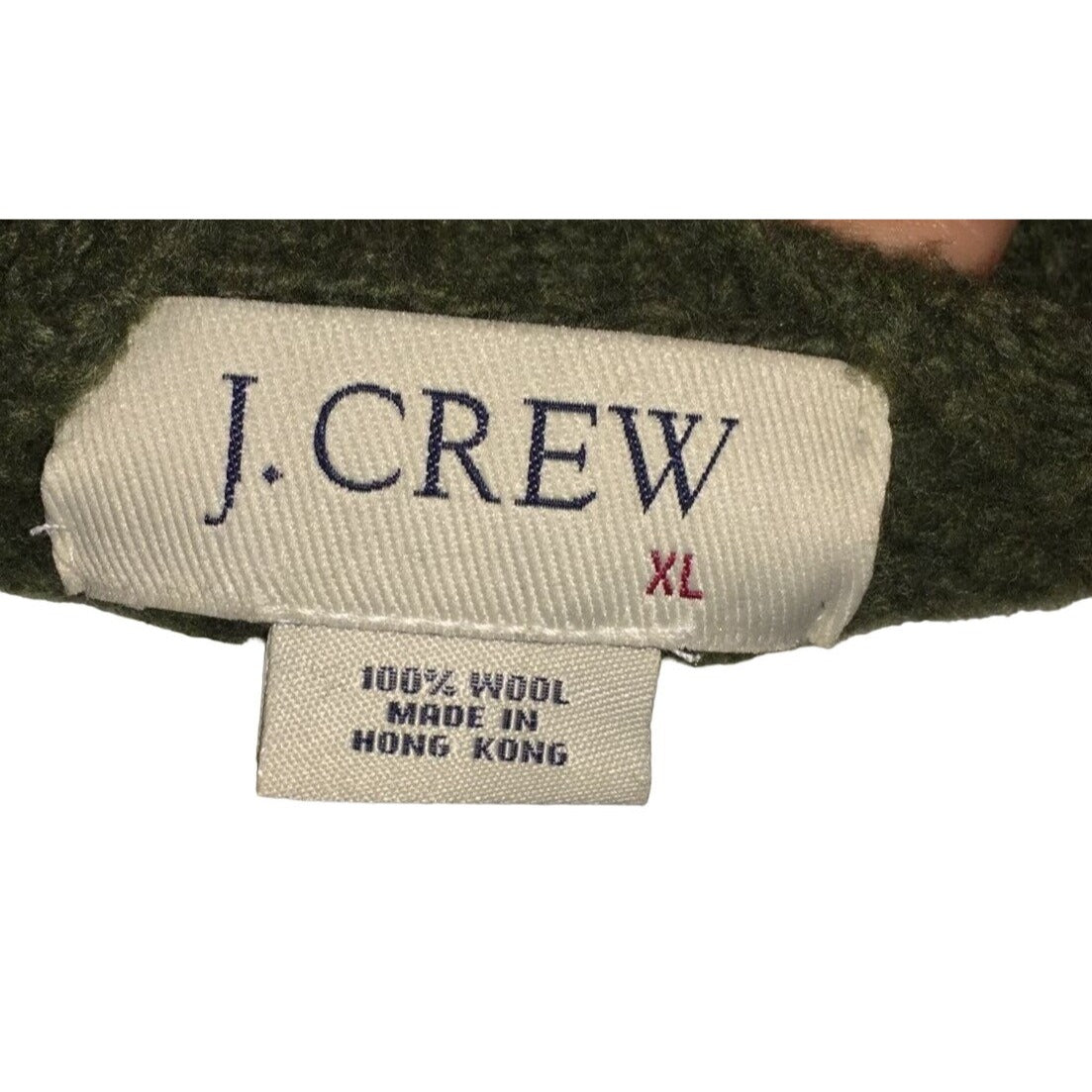 J. CREW Mens Sweater size XL Dark Green with Navy Blue Stripes