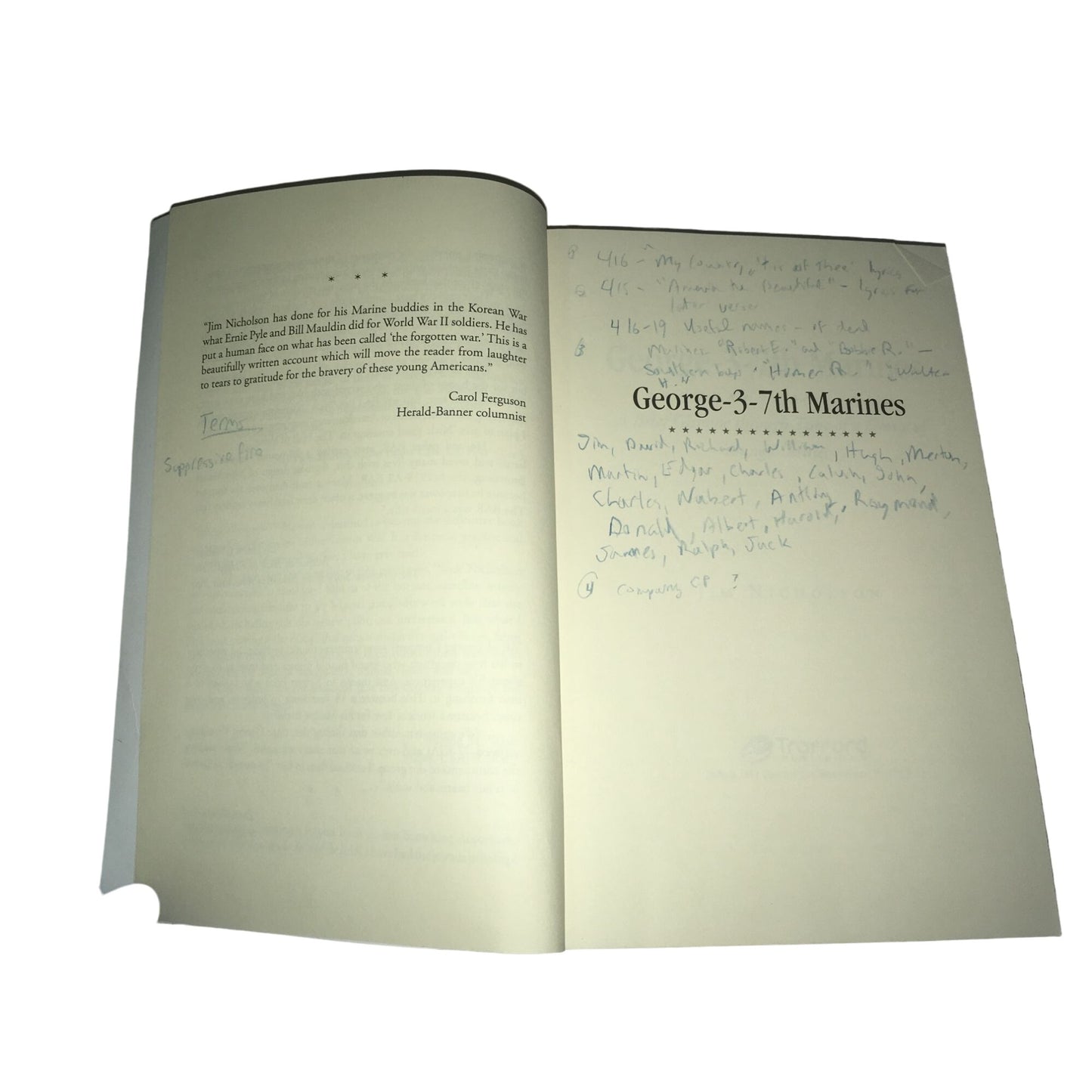 George 3- 7th Marines A Brief Glimpse Through Time of a Group of Young Marines by Jim Nicholson