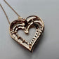 Beautiful 1.00 ct Diamond Heart Necklace - 14kt Rose Gold Over Sterling