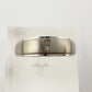 Polished Stainless Steel Diamond Wedding Band - Size 7.5