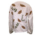 Hampton Isles by Jacs - Womens size S - sweater - Ivory white with leaves and twigs