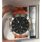 SYNRGY Mens XL Water Resistant Orange Band Watch in Box