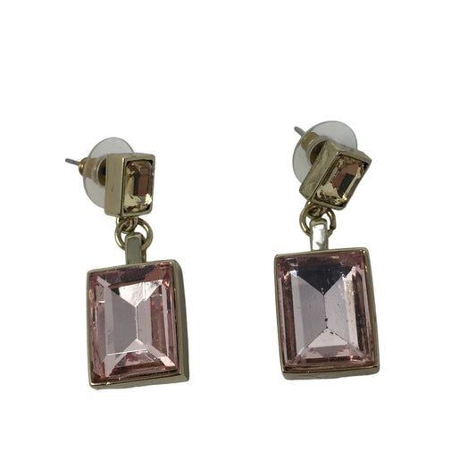 Womens Pink Stone Chunky Dangly Earrings