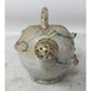 Vintage Napco #565 Ceramic Ball Shaped Watering Can 3D Hand painted Flowers