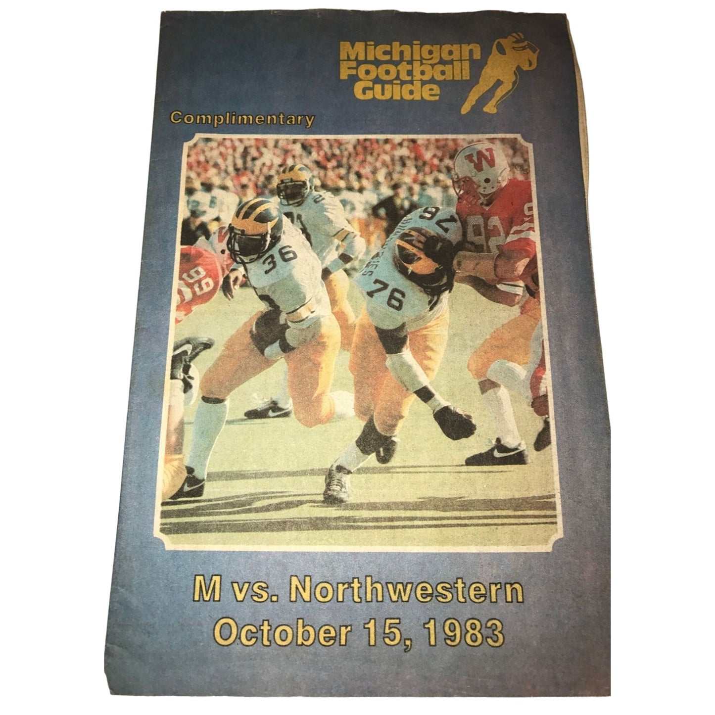 Vintage 10/15/83 Sports Programs/Guides Michigan VS Northwestern Football