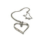 Heart Pendant with Diamond Accent - Rhodium Plated with 15" chain