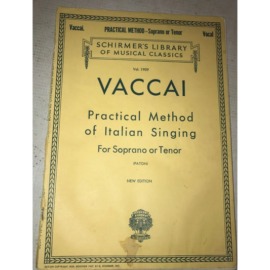 Schirmer's Library of Musical Classics Vol 1909/Vol 204 Vaccant Paperbacks - A+ Stuff