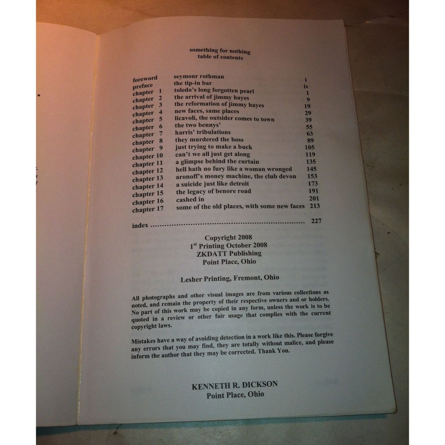 Something for nothing Gambling in the Glass City 1910-1952 Book by Kenneth R. Dickson