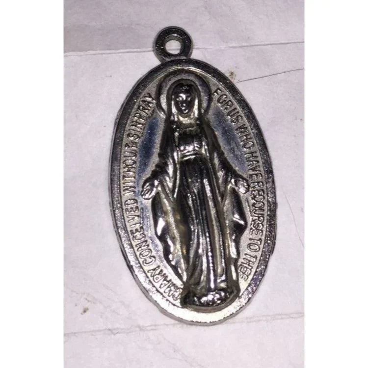 Holy Mother Religious pendant - Mary Conceived without sin - pray for us without recourse to thee - A+ Stuff