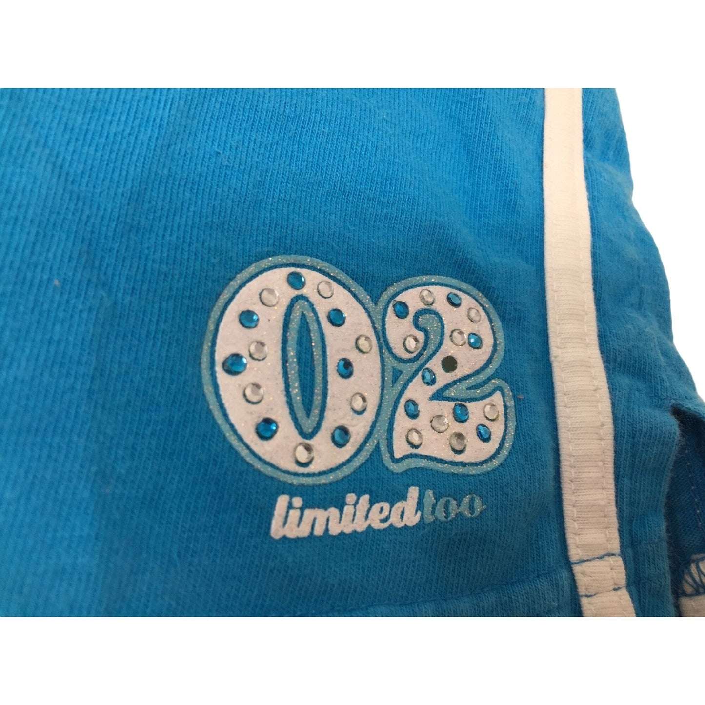 Limited Too Girls Size 10 Blue & White Shorts with Numbers 02 On the Side of Them