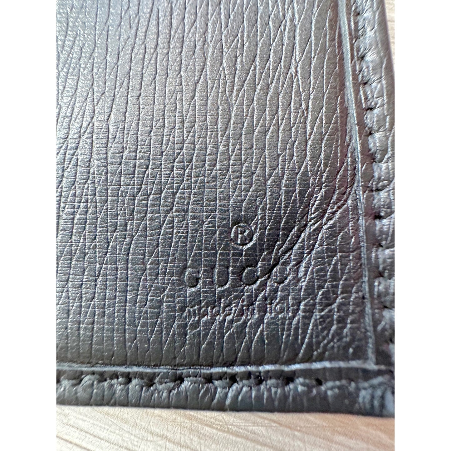 Gucci Black Long Bifold Wallet with Silver Belt Buckle