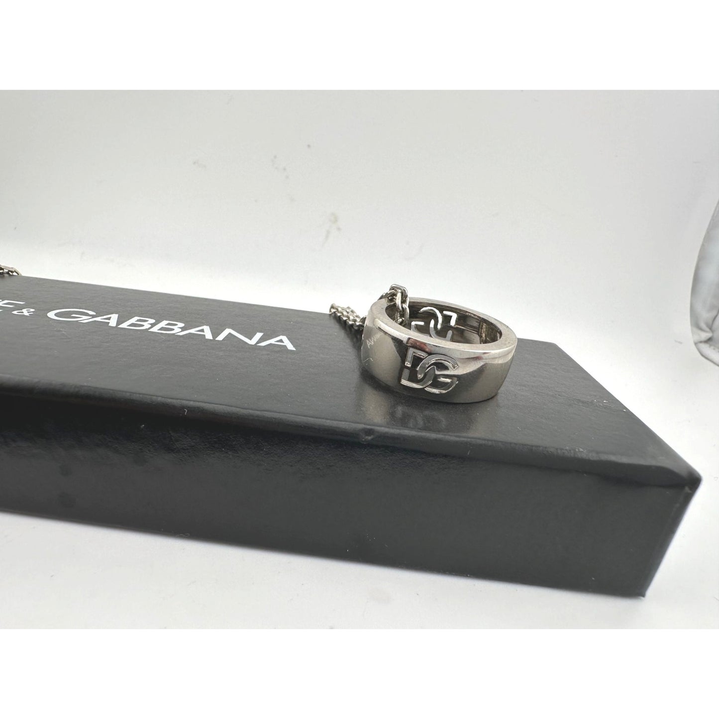 Dolce and Gabanna Cut Out DG Ring with Necklace - Box, Cloth & Cards Included