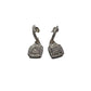 1/4 Carat Diamond Cushion Cut Dangle Earrings -Rhodium Plated Brass