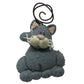 Cute Gray Cat Note or Photo Holder - Cocked Head, Whiskers - Pink Nose