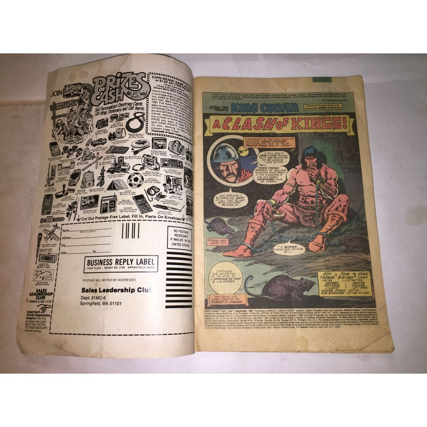 King Conan Vintage Comic Book #7 Marvel Comics