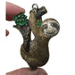 Vintage Tree Hanging Smiling Sloth Keychain/Keyring Hand Painted Figurine