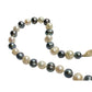 14kt Gold Hand Knotted 7mm Peacock Black (Bluish) & White Pearl Necklace 17"