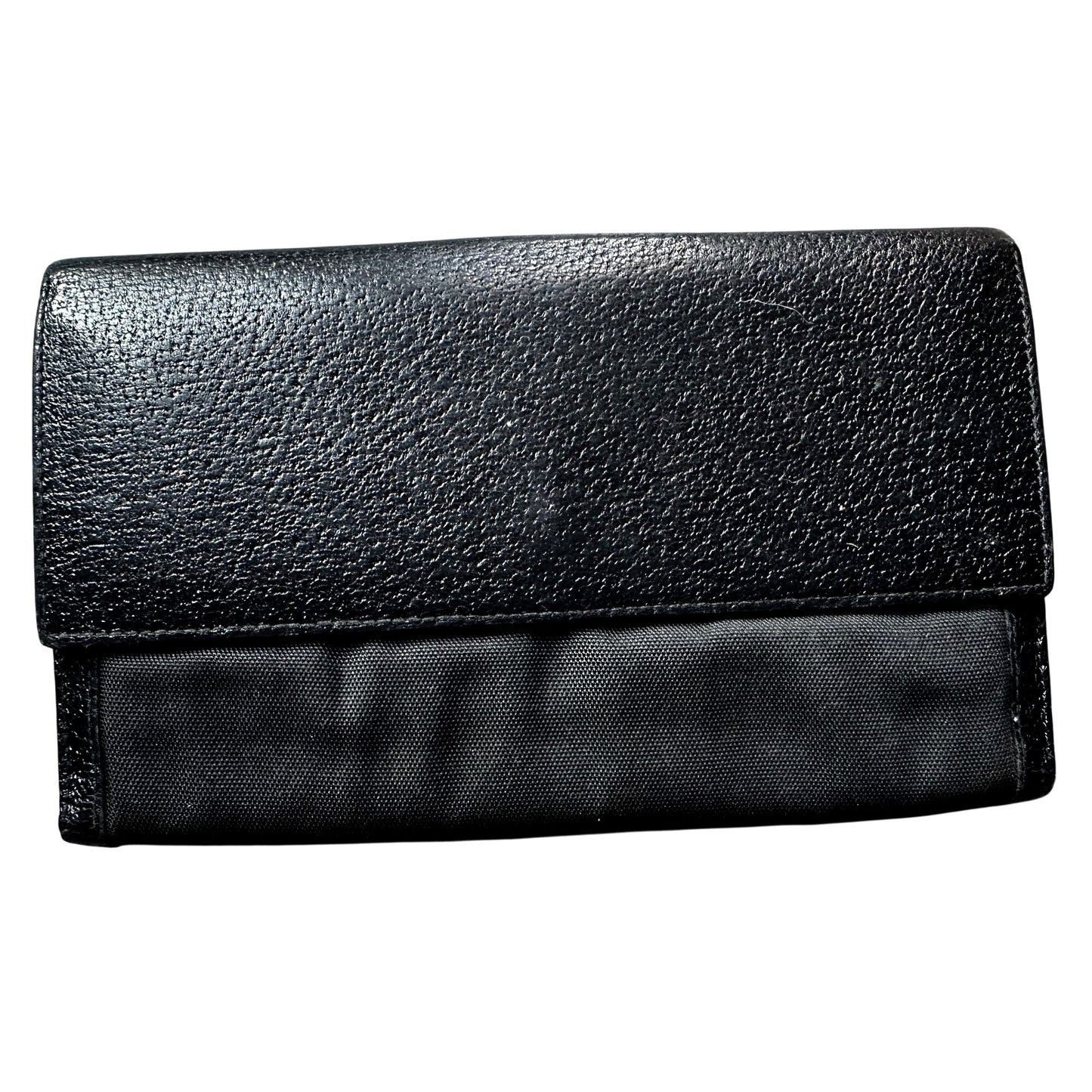 GUCCI Black Nylon Long Wallet  - Leather Edges and Interior