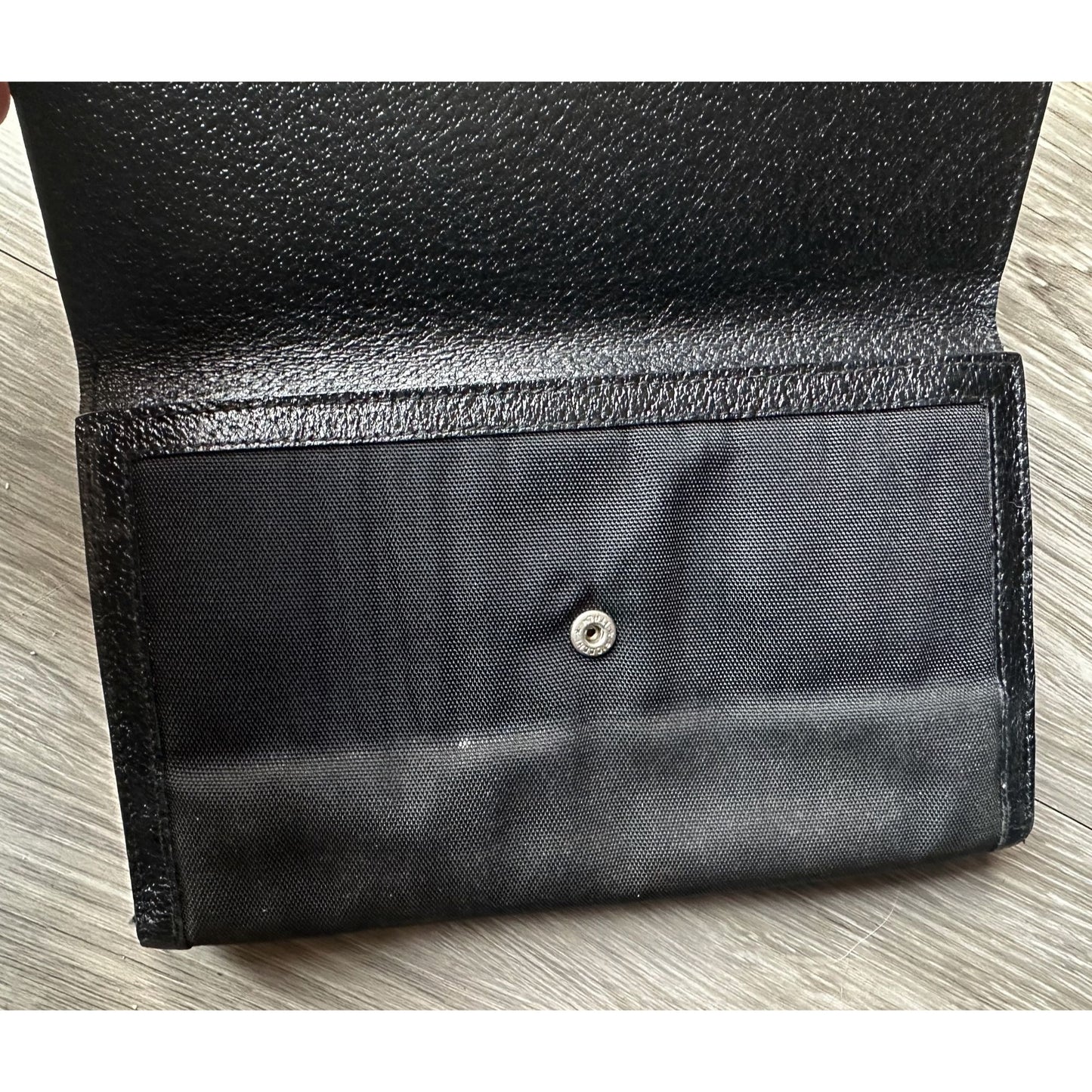 GUCCI Black Nylon Long Wallet  - Leather Edges and Interior