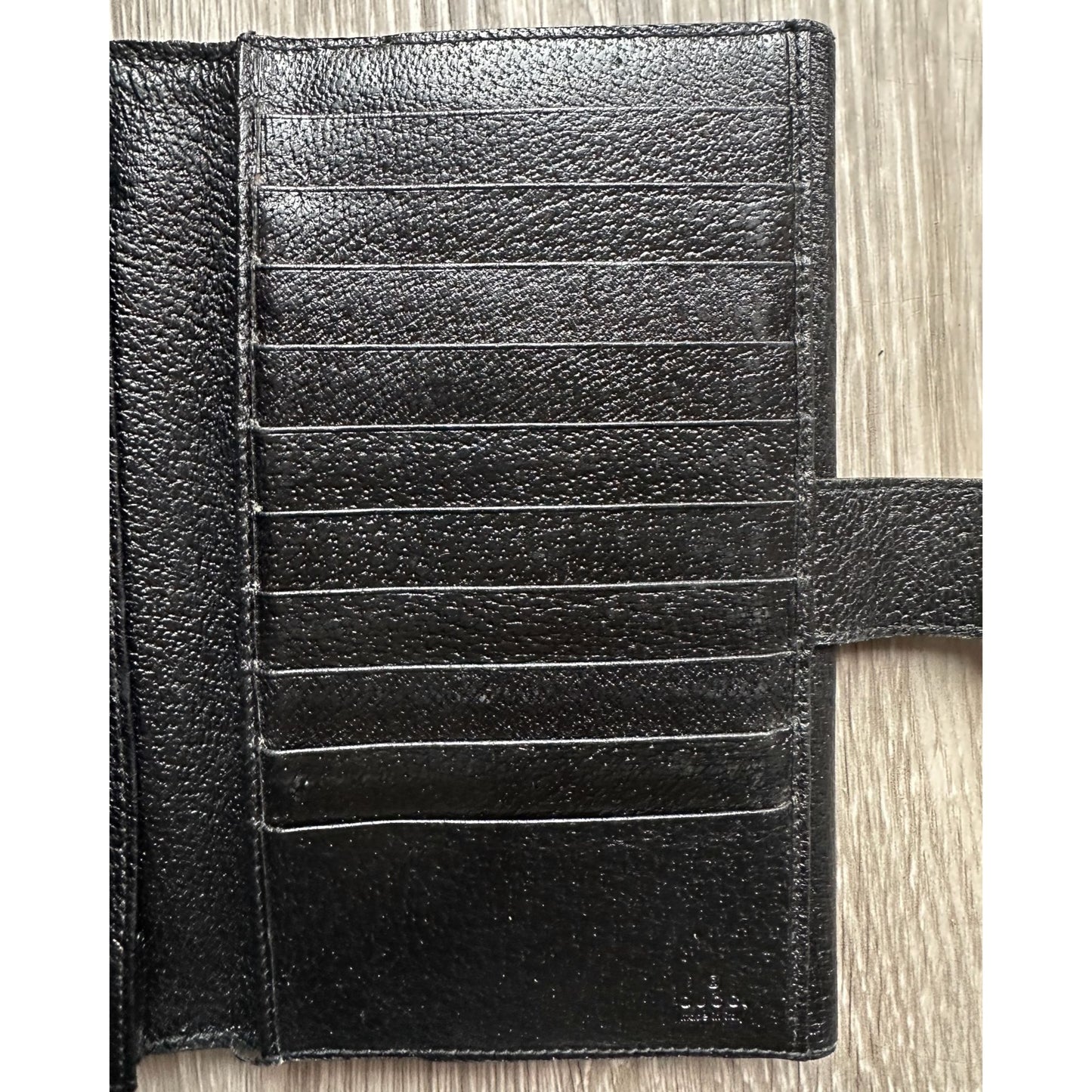 GUCCI Black Nylon Long Wallet  - Leather Edges and Interior