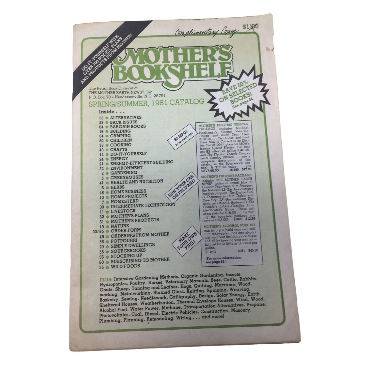 VINTAGE 1981 SPRING/SUMMER MOTHER'S BOOKSHELF PAPER CATALOG