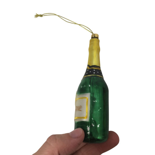 Champagne Bottle Christmas Tree Ornament- about 4.5'' tall