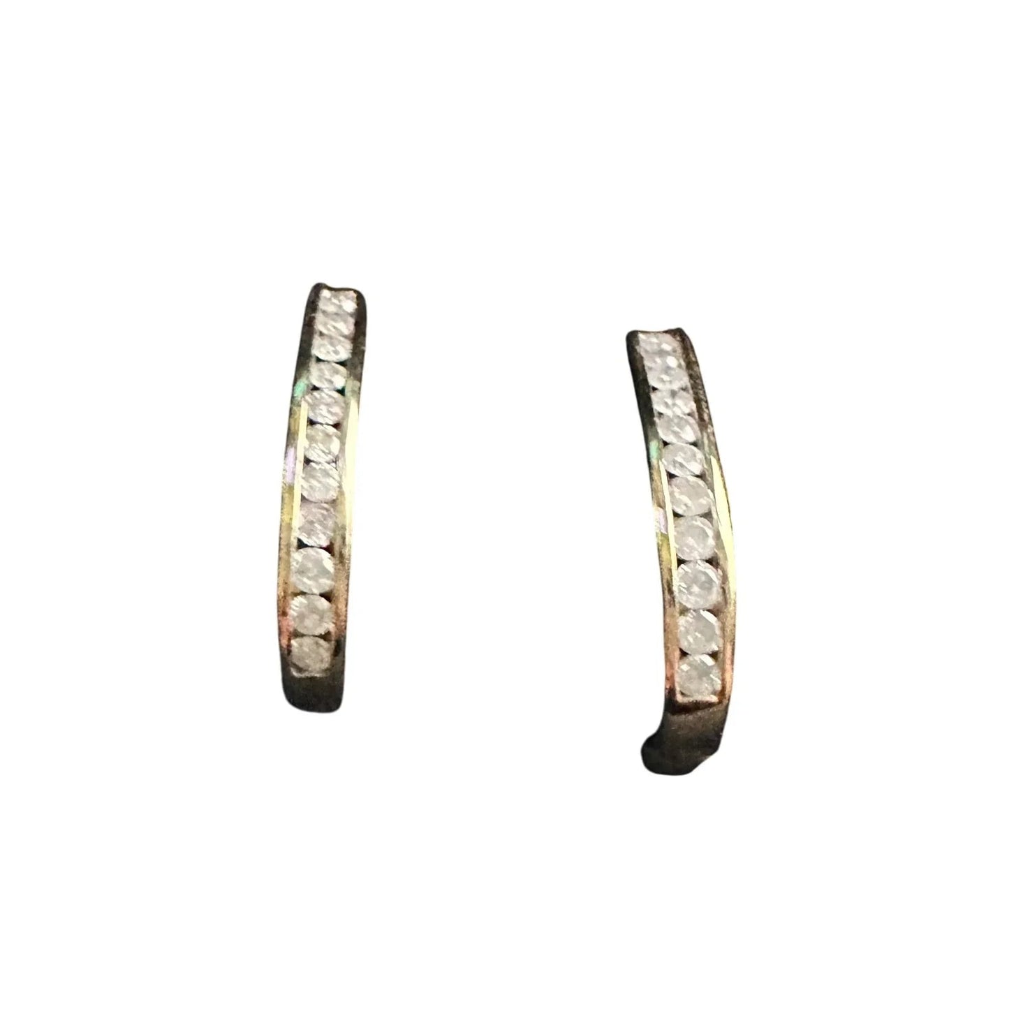 1.00 Carat Natural Diamond Hoop Earrings Gold Plate over Sterling Silver - Unbranded - Earrings - A+ Stuff
