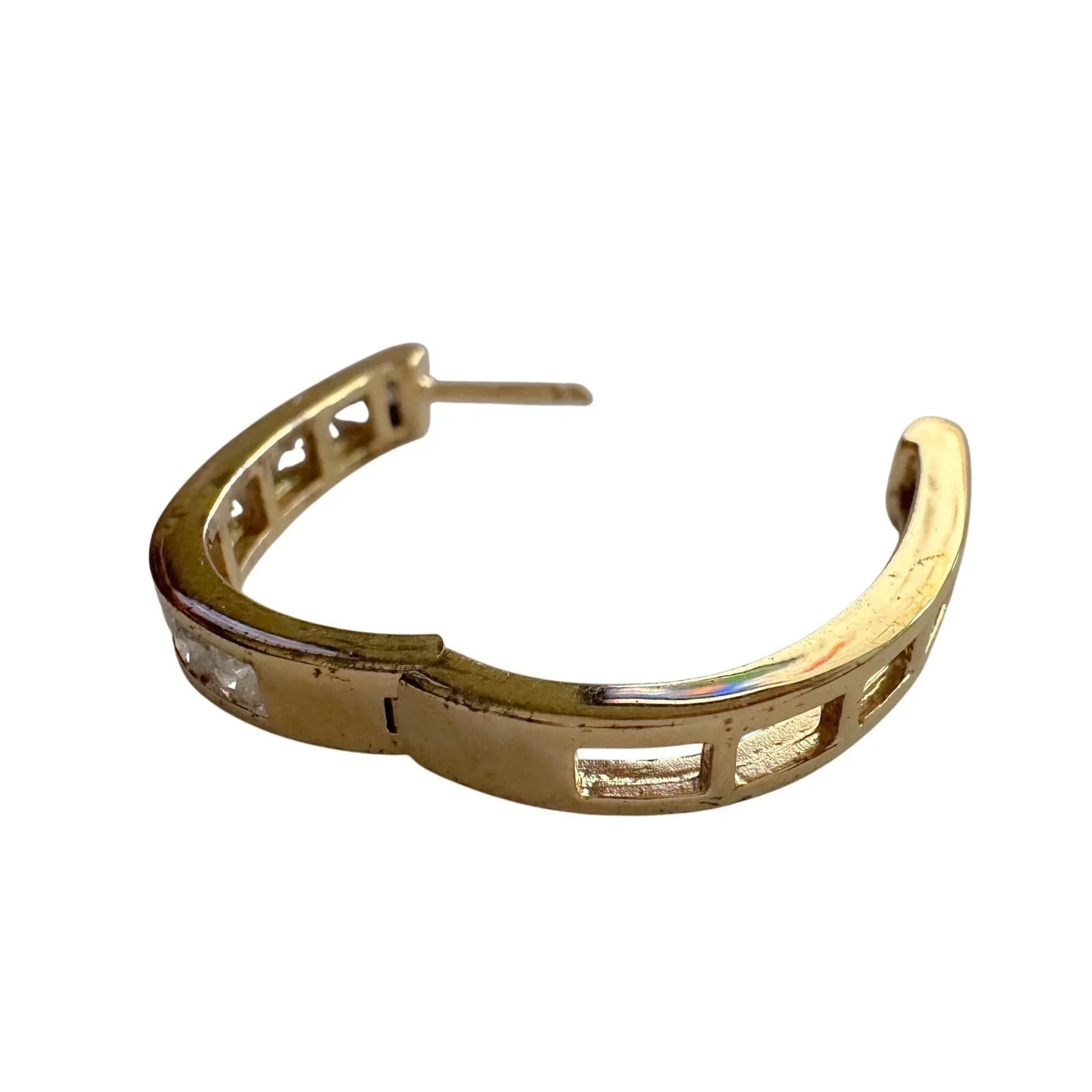 1.00 Carat Natural Diamond Hoop Earrings Gold Plate over Sterling Silver - Unbranded - Earrings - A+ Stuff