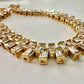 10.00 Carat Lab Created White Topaz Baguette Bracelet in Sterling w 14kt Gold Overlay - Bracelet - A+ Stuff