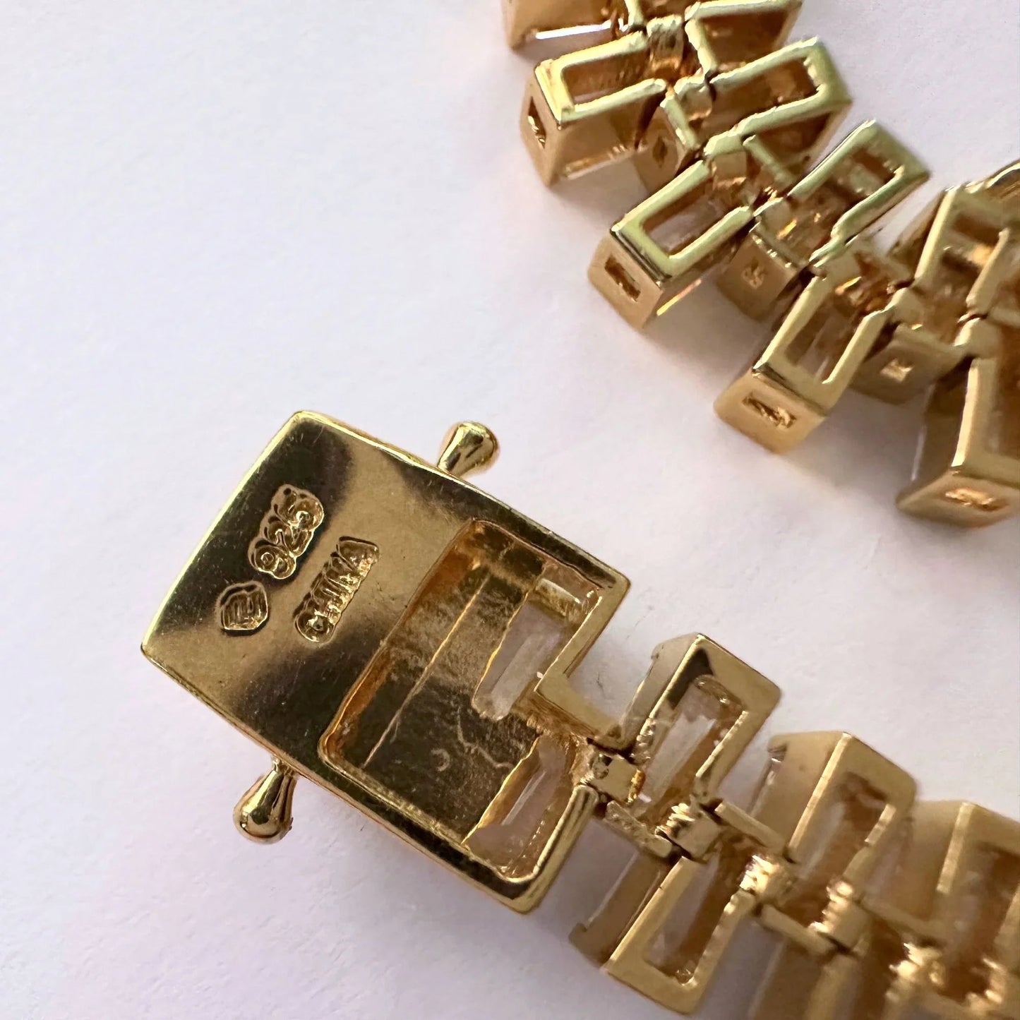 10.00 Carat Lab Created White Topaz Baguette Bracelet in Sterling w 14kt Gold Overlay - Bracelet - A+ Stuff