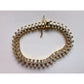 10.00 Carat Lab Created White Topaz Baguette Bracelet in Sterling w 14kt Gold Overlay - Bracelet - A+ Stuff