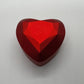 Red Heart LED Ring Box - Hard Metallic Red Exterior with Black Velvet interior - Blue Tint LED Light