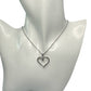 Heart Pendant with Diamond Accent - Rhodium Plated with 15" chain