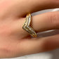 Beautiful 2 Row Chevron Style 1/4 Carat Diamond Baguette Ring - Size 7 - 925 Sterling Silver