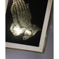 Vintage Gold and black Praying Hands Religious Wall Art/Print- about 10 by 8 inches